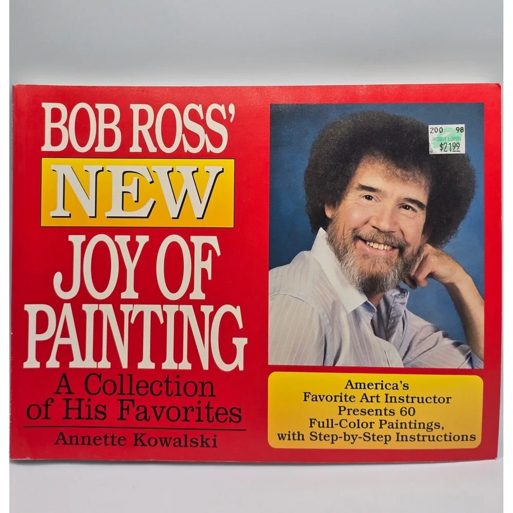 Vintage 90s Bob Ross‎ New Joy of Painting & More 2 Book Set Annette Kowalski